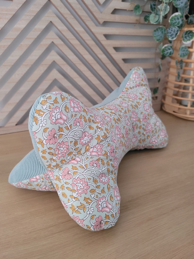 Coussin de lecture velours vert d'eau