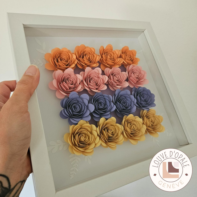 Cadre fleuri - Pastel Square 