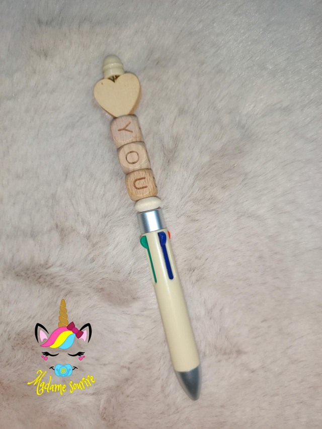 Stylo 4 couleurs Bois