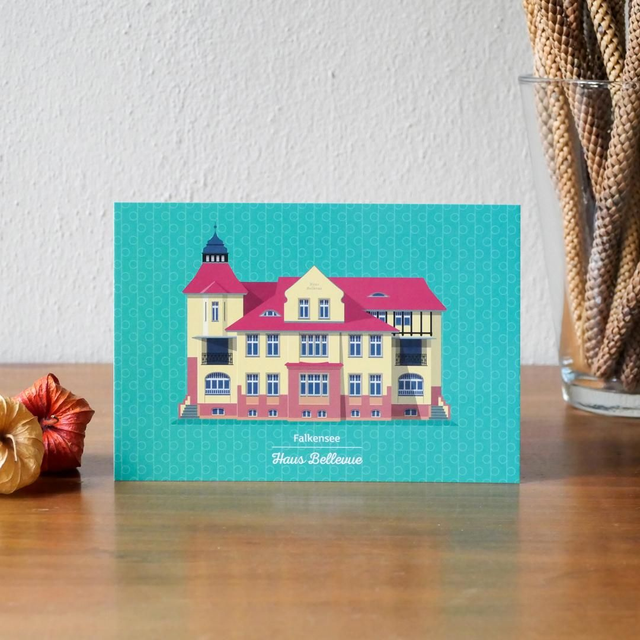 Postkarte &quot;Haus Bellevue, Falkensee&quot;