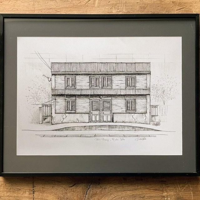 Encre et graphite - case créole #15 - Petit Bourg Rivière Salée - Martinique 