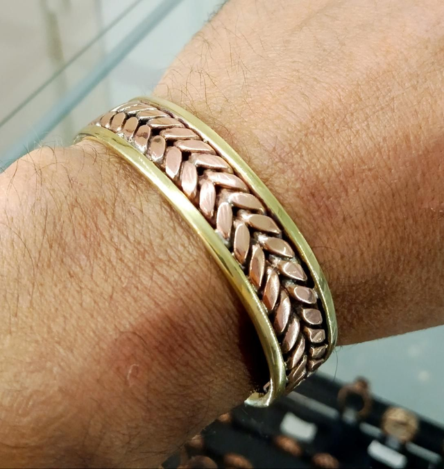 Bracelet en cuivre et laiton - élégance en épis
