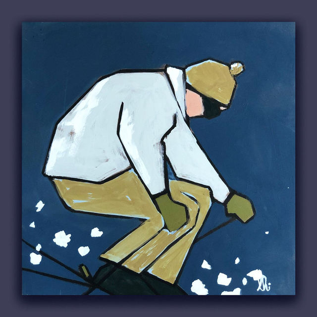 petit tableau skieur21 20X20