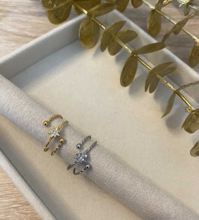 Bague ajustable cristal 