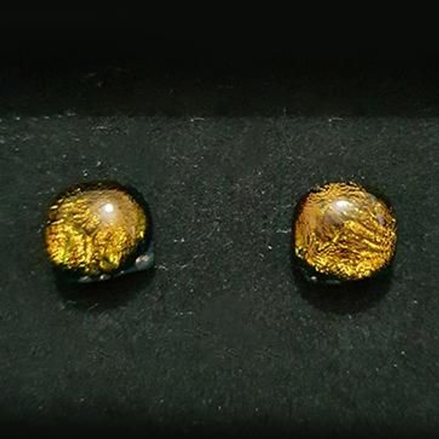 S10 Amber glass stud earrings