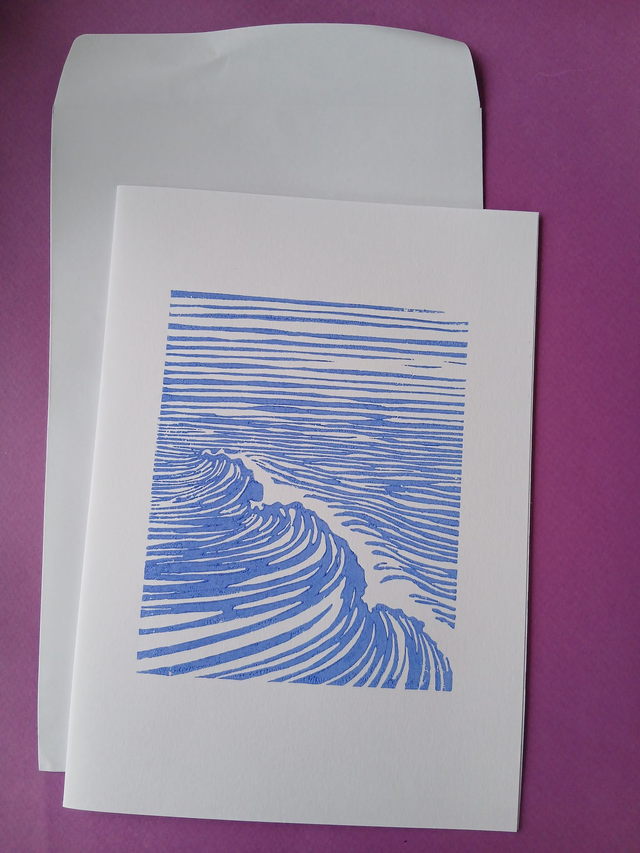 Carte motif Vague Bleue 