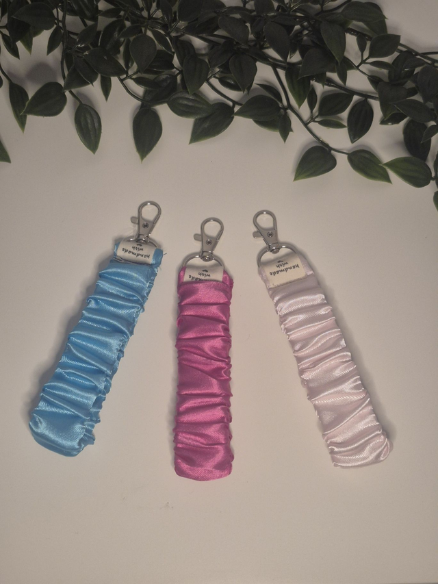 Plain Satin Scrunchie Key Fob | 3 Colours Available
