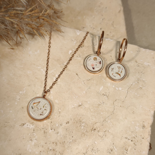 Muscheln | Weiß | Roségold