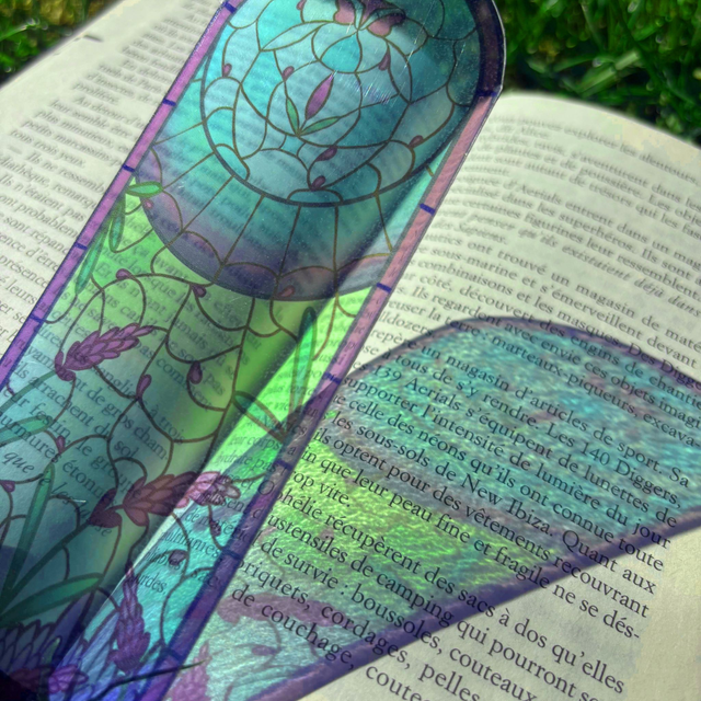 Marque-page: Vitrail Lavande