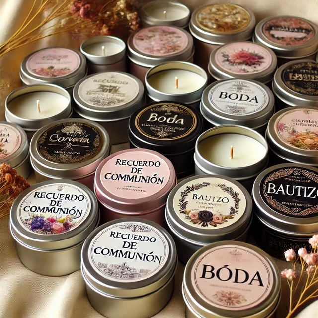 Velas Personalizadas /Recuerdos para Bodas, Bautizos y Comuniones .
