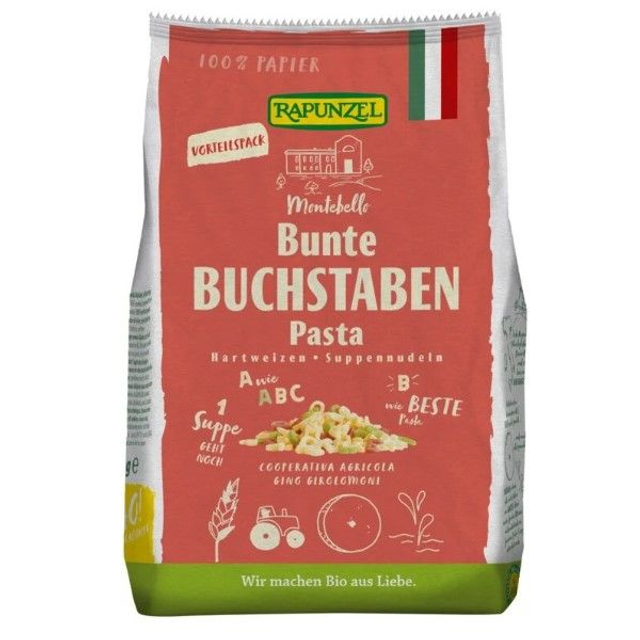 Rapunzel Bunte Buchstabennudeln Semola, 500g Packung