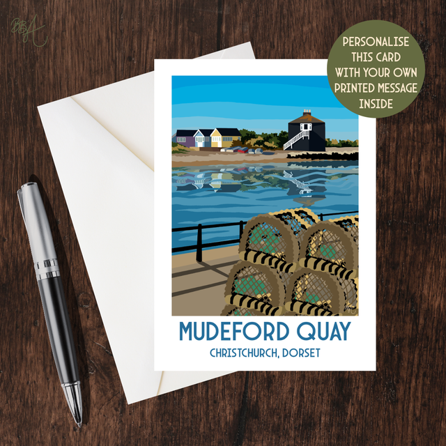 Mudeford Quay, Travel Poster Card