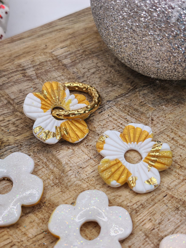 Choupettes Ilena réversibles blanc dorées