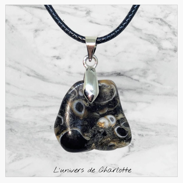 Pendentif &quot;Agate turitelle&quot; PN-037
