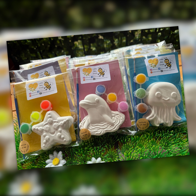 Sea Creatures Kit - Under The Sea Theme - Party Bag Filler - Kids Activity - Painting kit - Birthday Activity 