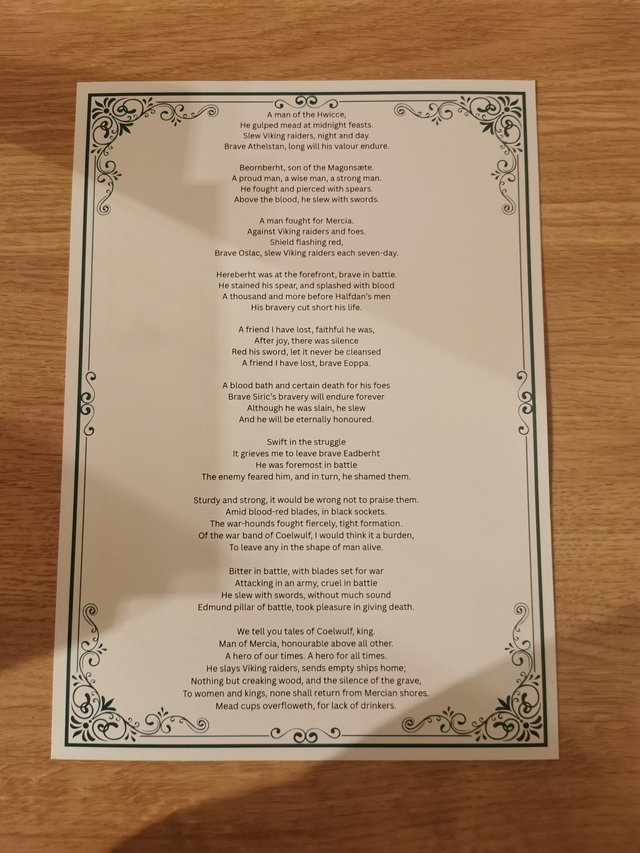 The Scop Song from The Mercian Ninth Century