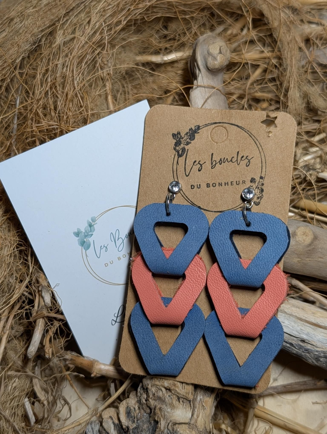 Boucles d'oreilles création variée tresse cv003