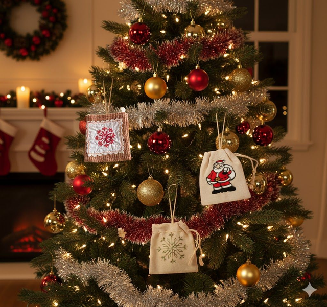 Pochon Artisanal Brodé – Écrin de Nature en Coton ou Jute