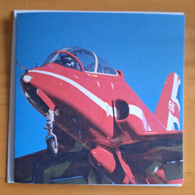 Aviation greeting card (with envelope) - Red Arrow close up.