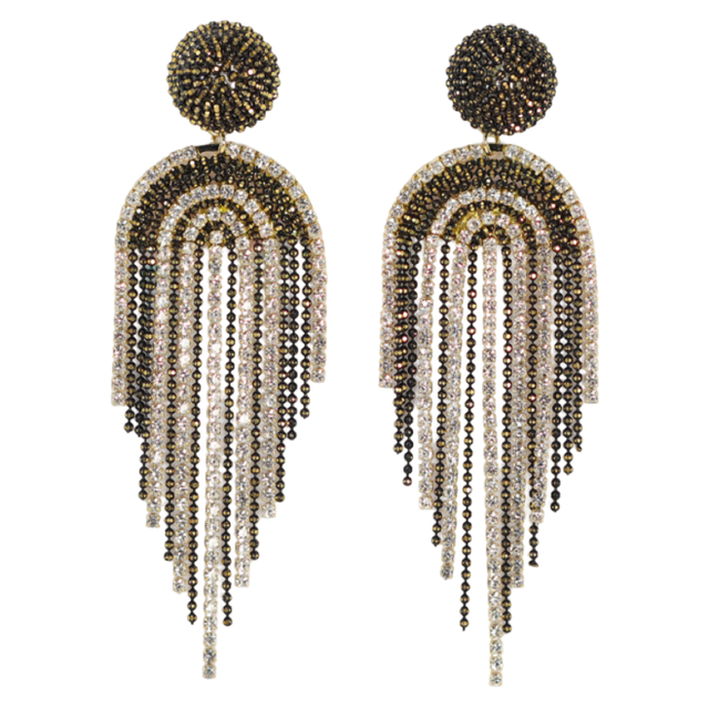 Statement oorbellen party strass black