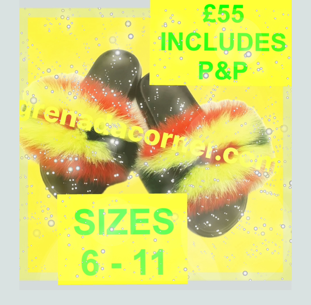 🇬🇩 GND  GRENADA  ‘SPICE ISLE’ PUFFY SLIDES/ SLIPPER