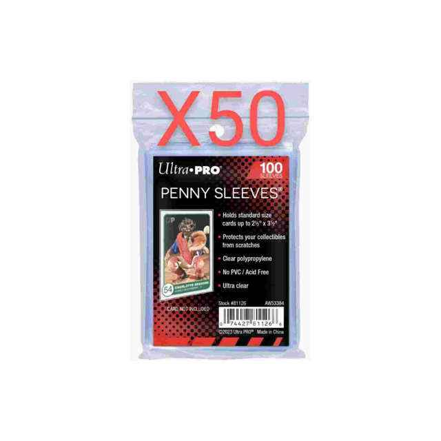B) 50 Confezioni Ultra Pro 50x100 Sleeves Penny Standard Soft Card Protection - Classic