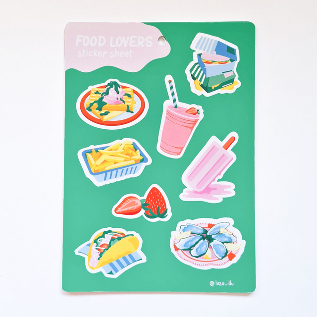 Food lovers stickers sheet