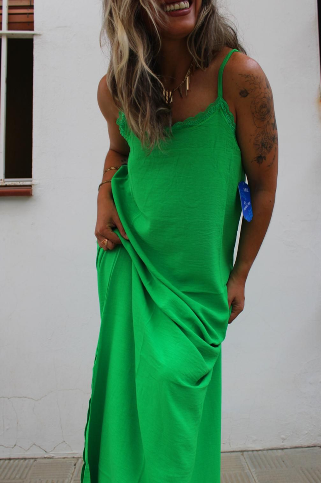 Vestido Lencero Low Verde