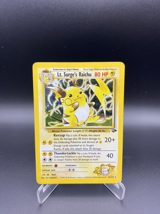 Lt. Surge's Raichu (11/132) Gym Challenge - Excellent - EN - Holo Rare