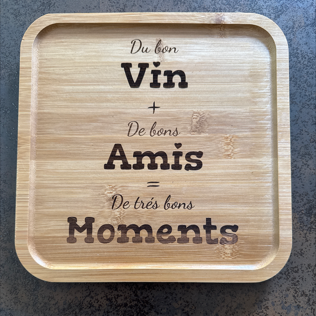 Plateau carré en bois