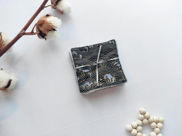 Lot de 6 cotons à démaquiller bambou