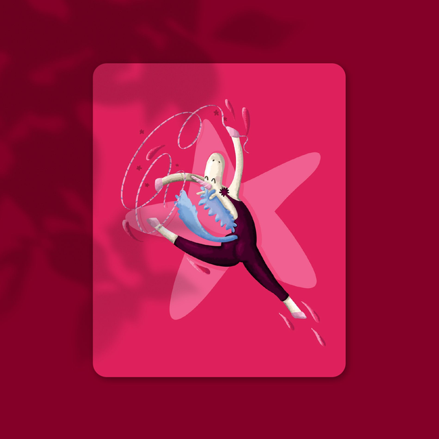 Danseuse licorne  - 13,9 x 10,7 cm