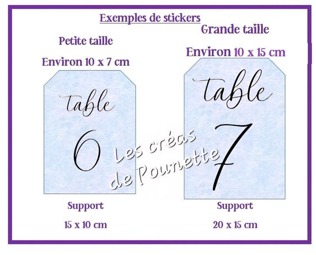 Stickers pour plan de table format 10 x 7 cm