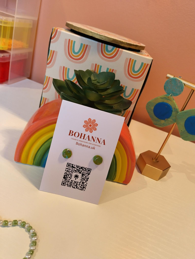 Lime Glow Stud Earrings