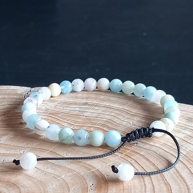 Bracelet ajustable en Morganite multicolore