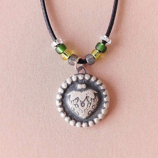 Strawberry necklace - handmade - clay berry charm - ceramic strawberry bead