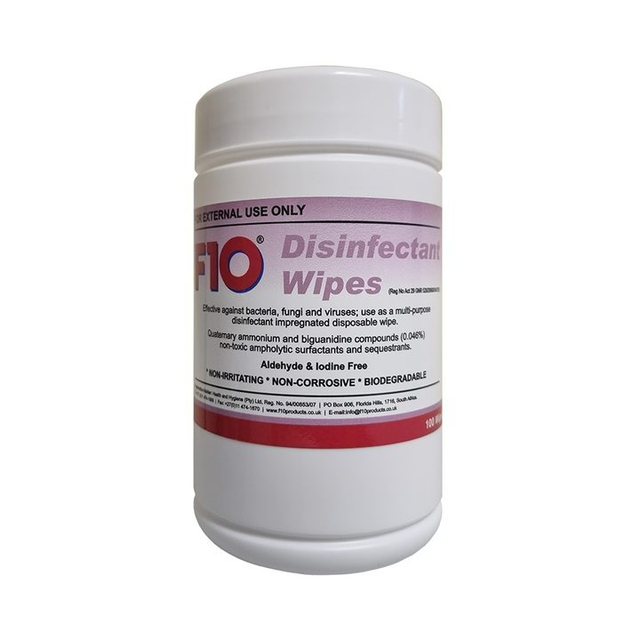 F10 Disinfectant Wipes 100pk 
