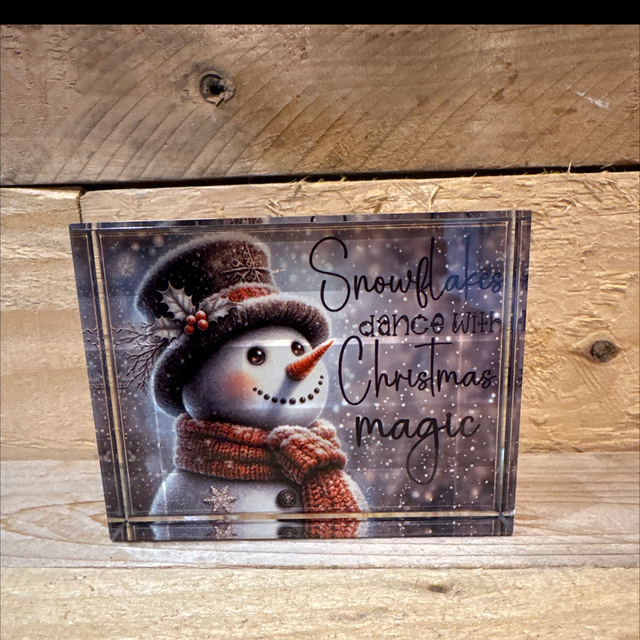 Glass Christmas Paperweight 