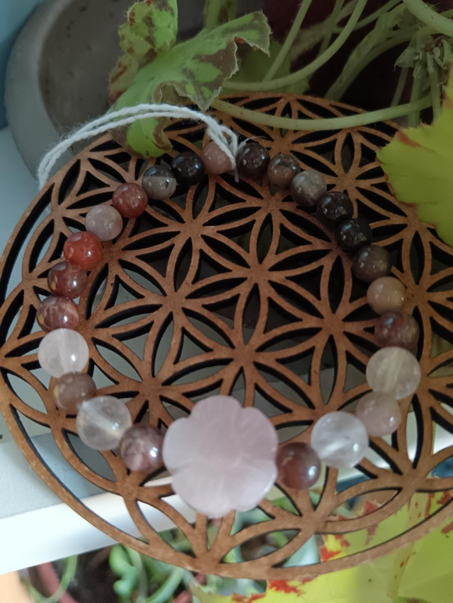 Bracelet fleurs rose 