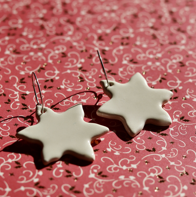 Boucles d’oreilles en céramique - flocon