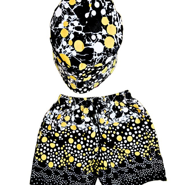 Shorts &amp; Bucket Hat Set - African Ankara Hat &amp; Short Set Unisex Medium