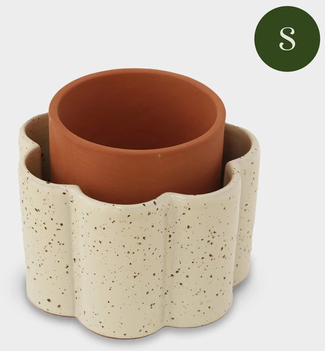 Pot autonome Paulita (S) - Blan grainé