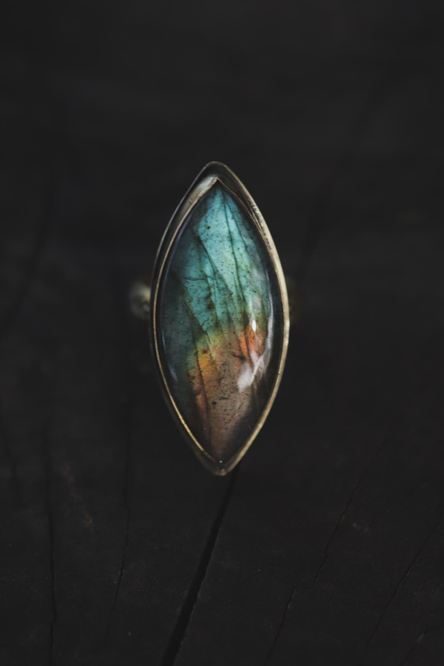 Bague labradorite réglable 