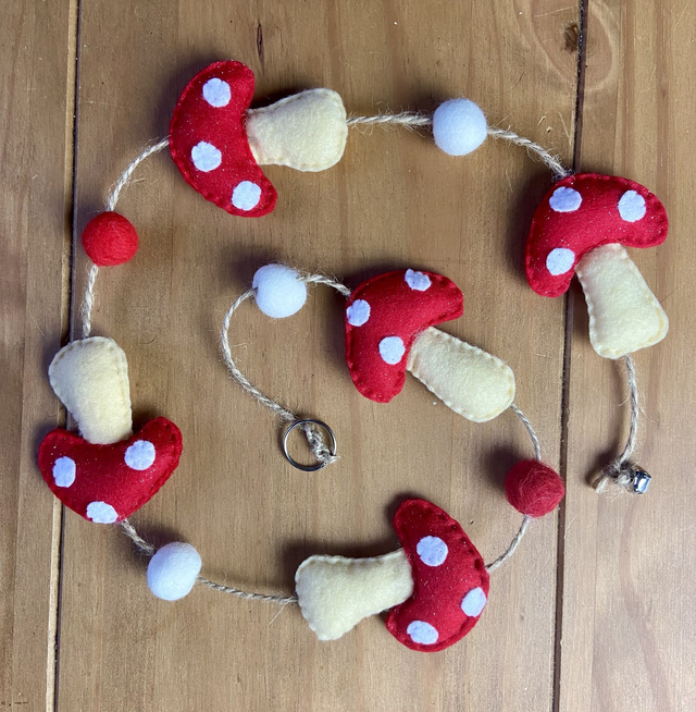 Hanging mushroom decoration.