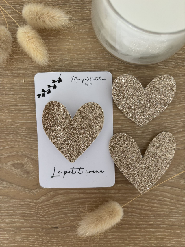 Broche - Coeur champagne pailleté 