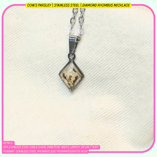 "Diamond" Rhombus Pendant | Necklaces | Real Flowers