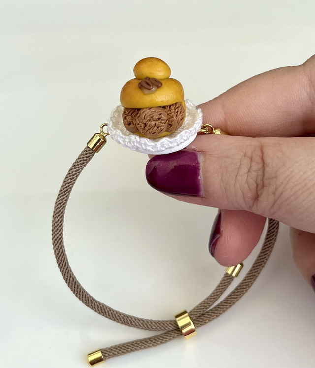 Bracciale Brioche gelato con il tuppo - gusto Caffè 