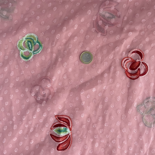 Rosé poudré (Voile de poly brodée)