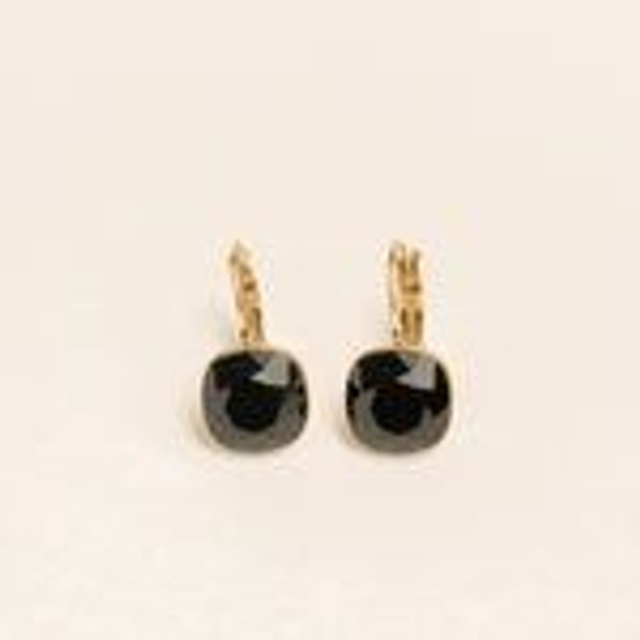 Boucles Dormeuses en acier doré &amp; Cristal Swarovski | JET