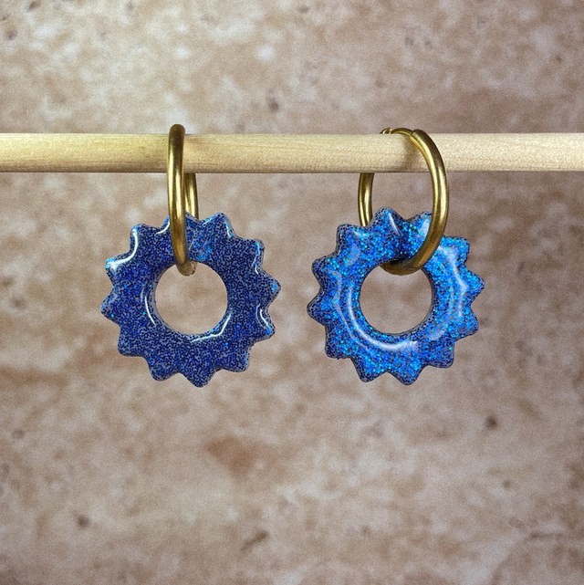 Aster - Paillettes bleues (sans créoles)